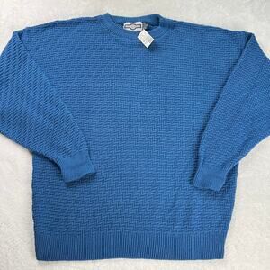Gulf Traders Vintage men's Blue Knit Crewneck Sweater Size XL NWT